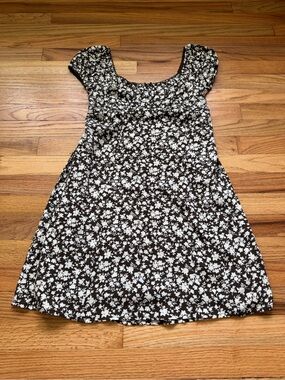 Brown and White Floral Dress Size XS